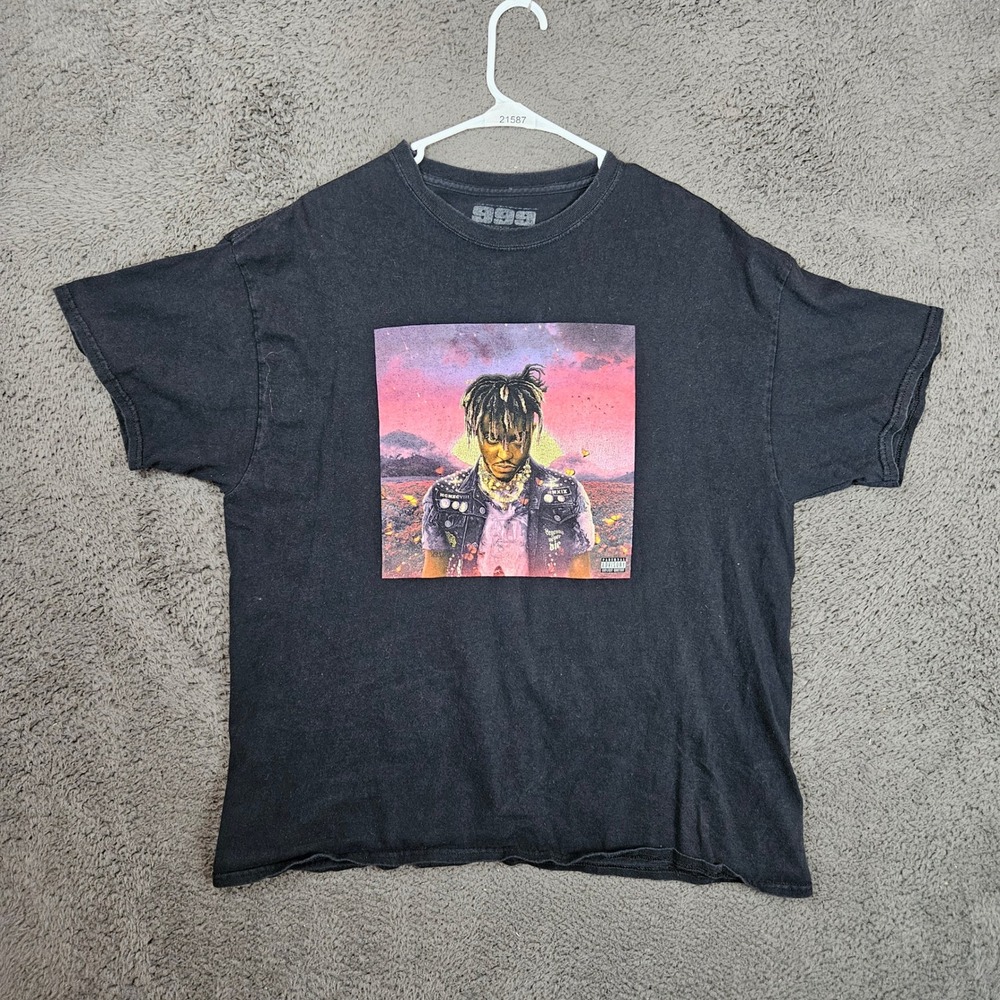 Juice WRLD 999 Club Legends Never Die Black Graphic T-Shirt Mens XL Hip Hop Rap